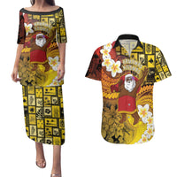Papua New Guinea Retro Christmas Couples Matching Puletasi and Hawaiian Shirt Hamamas Krismas LT05 Colorful - Polynesian Pride