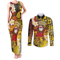 Papua New Guinea Retro Christmas Couples Matching Tank Maxi Dress and Long Sleeve Button Shirt Hamamas Krismas LT05 Colorful - Polynesian Pride