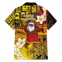 Papua New Guinea Retro Christmas Family Matching Off The Shoulder Long Sleeve Dress and Hawaiian Shirt Hamamas Krismas LT05 - Polynesian Pride