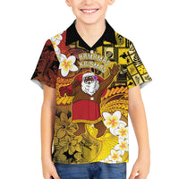 Papua New Guinea Retro Christmas Family Matching Off The Shoulder Long Sleeve Dress and Hawaiian Shirt Hamamas Krismas LT05 Son's Shirt Colorful - Polynesian Pride