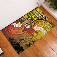 Papua New Guinea Retro Christmas Rubber Doormat Hamamas Krismas - Polynesian Pride