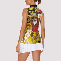 Papua New Guinea Retro Christmas Women Sleeveless Polo Shirt Hamamas Krismas LT05 - Polynesian Pride