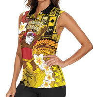 Papua New Guinea Retro Christmas Women Sleeveless Polo Shirt Hamamas Krismas LT05 - Polynesian Pride