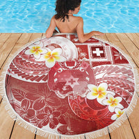 Tonga Christmas Beach Blanket Kilisimasi Fiefia Retro Style Red - Polynesian Pride