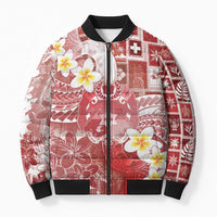 Tonga Christmas Bomber Puffer Jacket Kilisimasi Fiefia Retro Style Red - Polynesian Pride