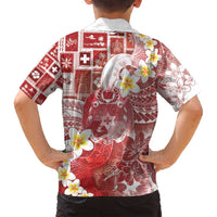 Tonga Christmas Family Matching Off Shoulder Maxi Dress and Hawaiian Shirt Kilisimasi Fiefia Retro Style Red - Polynesian Pride