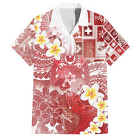Tonga Christmas Family Matching Off Shoulder Short Dress and Hawaiian Shirt Kilisimasi Fiefia Retro Style Red LT05 Dad's Shirt - Short Sleeve Red - Polynesian Pride