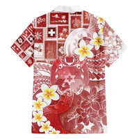 Tonga Christmas Family Matching Off Shoulder Short Dress and Hawaiian Shirt Kilisimasi Fiefia Retro Style Red LT05 - Polynesian Pride
