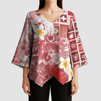 Tonga Christmas Kimono Sleeve Blouse Kilisimasi Fiefia Retro Style Red - Polynesian Pride