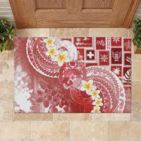 Tonga Christmas Rubber Doormat Kilisimasi Fiefia Retro Style Red - Polynesian Pride