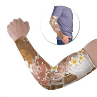 Tonga Christmas Arm Sleeves Kilisimasi Fiefia Retro Style Brown - Polynesian Pride