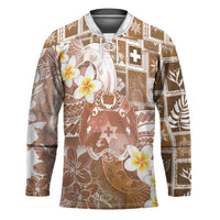 Tonga Christmas Hockey Jersey Kilisimasi Fiefia Retro Style Brown - Polynesian Pride