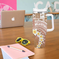 Tonga Christmas Tumbler With Handle Kilisimasi Fiefia Retro Style Brown - Polynesian Pride