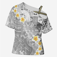Tonga Christmas Cross Shoulder Shirt Kilisimasi Fiefia Retro Style White - Polynesian Pride