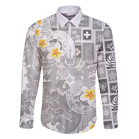 Tonga Christmas Family Matching Off The Shoulder Long Sleeve Dress and Hawaiian Shirt Kilisimasi Fiefia Retro Style White LT05 Dad's Shirt - Long Sleeve White - Polynesian Pride