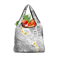 Tonga Christmas Grocery Bag Kilisimasi Fiefia Retro Style White - Polynesian Pride