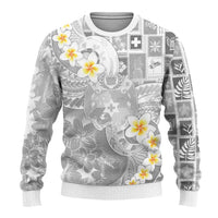 Tonga Christmas Ugly Christmas Sweater Kilisimasi Fiefia Retro Style White - Polynesian Pride