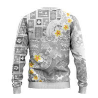 Tonga Christmas Ugly Christmas Sweater Kilisimasi Fiefia Retro Style White - Polynesian Pride