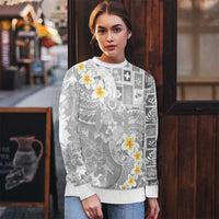 Tonga Christmas Ugly Christmas Sweater Kilisimasi Fiefia Retro Style White - Polynesian Pride