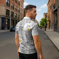 Tonga Christmas Zipper Polo Shirt Kilisimasi Fiefia Retro Style White - Polynesian Pride