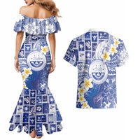 Federated States Of Micronesia Christmas Couples Matching Mermaid Dress and Hawaiian Shirt Retro Style Bright Version - Polynesian Pride