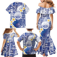 Federated States Of Micronesia Christmas Family Matching Mermaid Dress and Hawaiian Shirt Retro Style Bright Version - Polynesian Pride