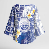 Federated States Of Micronesia Christmas Kimono Sleeve Blouse Retro Style Bright Version - Polynesian Pride