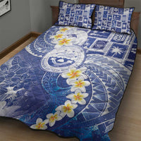 Federated States Of Micronesia Christmas Quilt Bed Set Retro Style Bright Version - Polynesian Pride
