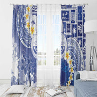 Federated States Of Micronesia Christmas Window Curtain Retro Style Bright Version - Polynesian Pride