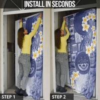 Federated States Of Micronesia Christmas Door Cover Retro Style Dark Version - Polynesian Pride