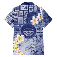 Federated States Of Micronesia Christmas Family Matching Off Shoulder Maxi Dress and Hawaiian Shirt Retro Style Dark Version - Polynesian Pride