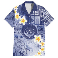 Federated States Of Micronesia Christmas Family Matching Tank Maxi Dress and Hawaiian Shirt Retro Style Dark Version - Polynesian Pride