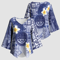 Federated States Of Micronesia Christmas Kimono Sleeve Blouse Retro Style Dark Version - Polynesian Pride