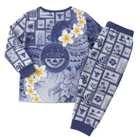 Federated States Of Micronesia Christmas Pajama Set Retro Style Dark Version - Polynesian Pride