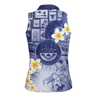Federated States Of Micronesia Christmas Women Sleeveless Polo Shirt Retro Style Dark Version - Polynesian Pride
