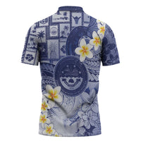 Federated States Of Micronesia Christmas Zipper Polo Shirt Retro Style Dark Version - Polynesian Pride