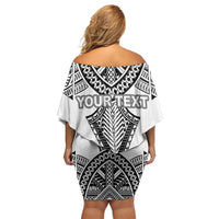 Personalised Melanesian Brotherhood Off Shoulder Short Dress With Tribal Pattern LT05 - Polynesian Pride