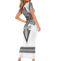 Personalised Melanesian Brotherhood Short Sleeve Bodycon Dress With Tribal Pattern - Polynesian Pride