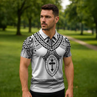 Personalised Melanesian Brotherhood Zipper Polo Shirt With Tribal Pattern LT05 - Polynesian Pride