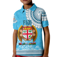 Fiji Kid Polo Shirt Melanesian Festival 2023 LT6 Kid Blue - Polynesian Pride