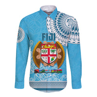 Fiji Long Sleeve Button Shirt Melanesian Festival 2023 LT6 Unisex Blue - Polynesian Pride