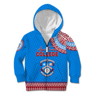 Tonga School Api Fo'ou College Kid Hoodie Tribal Pattern LT6 Zip Hoodie Blue - Polynesian Pride