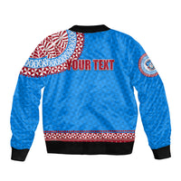 Tonga School Api Fo'ou College Sleeve Zip Bomber Jacket Tribal Pattern LT6 - Polynesian Pride