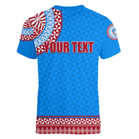 Tonga School Api Fo'ou College Women V Neck T Shirt Tribal Pattern LT6 - Polynesian Pride