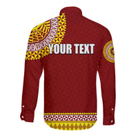 Tonga School Eua High School Long Sleeve Button Shirt Tribal Pattern LT6 - Polynesian Pride