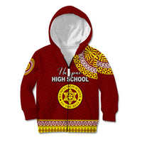 Tonga School Ha'apai High School Kid Hoodie Tribal Pattern LT6 Zip Hoodie Maroon - Polynesian Pride