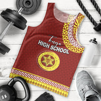 Tonga School Tonga High School Men Tank Top Tribal Pattern LT6 Maroon - Polynesian Pride