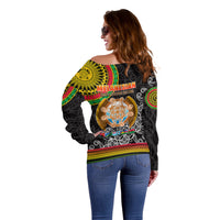 Vanuatu Off Shoulder Sweater Melanesian Festival LT6 - Polynesian Pride