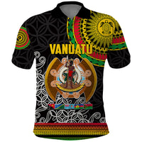 Vanuatu Polo Shirt Melanesian Festival LT6 Black - Polynesian Pride