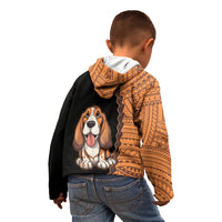 Custom Basset Hound Dog Kid Hoodie With Polynesian Tribal Tattoo LT6 - Polynesian Pride